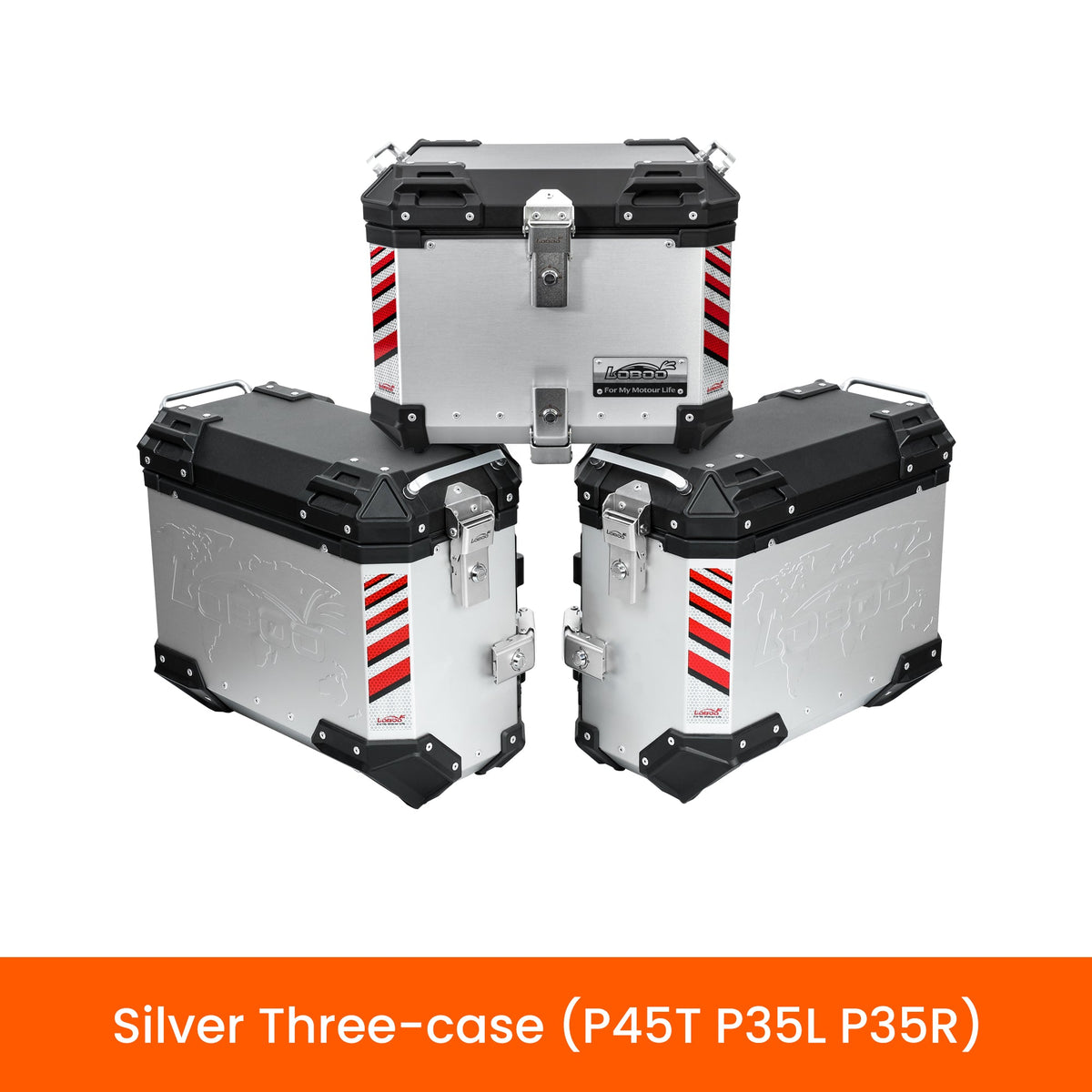 PIKE TRACKER Series Side Cases & Top Case | P35L+P35R Side / P36T or P45T Top | Fits BMW S1000XR, Honda CB400X CB500X NX400 NX500 NC750X XL750 - LOBOO