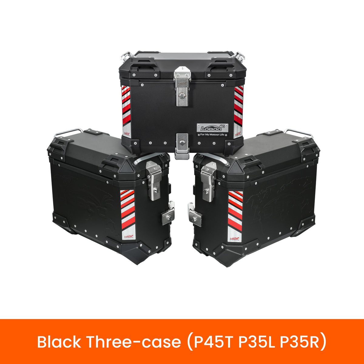 PIKE TRACKER Series Side Cases & Top Case | P35L+P35R Side / P36T or P45T Top | Fits BMW S1000XR, Honda CB400X CB500X NX400 NX500 NC750X XL750 - LOBOO