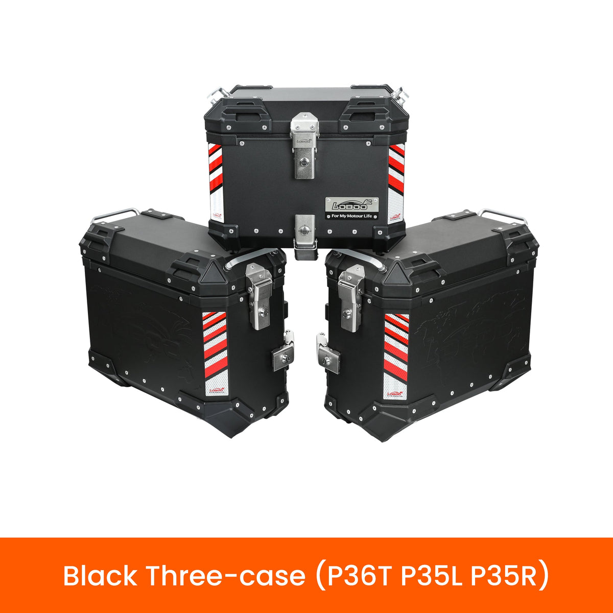 PIKE TRACKER Series Side Cases & Top Case | P35L+P35R Side / P36T or P45T Top | Fits BMW S1000XR, Honda CB400X CB500X NX400 NX500 NC750X XL750 - LOBOO